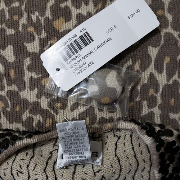 NWT Sequin animal print cardigan / chic sparkle knit topper – women’s - Picture 5 of 12